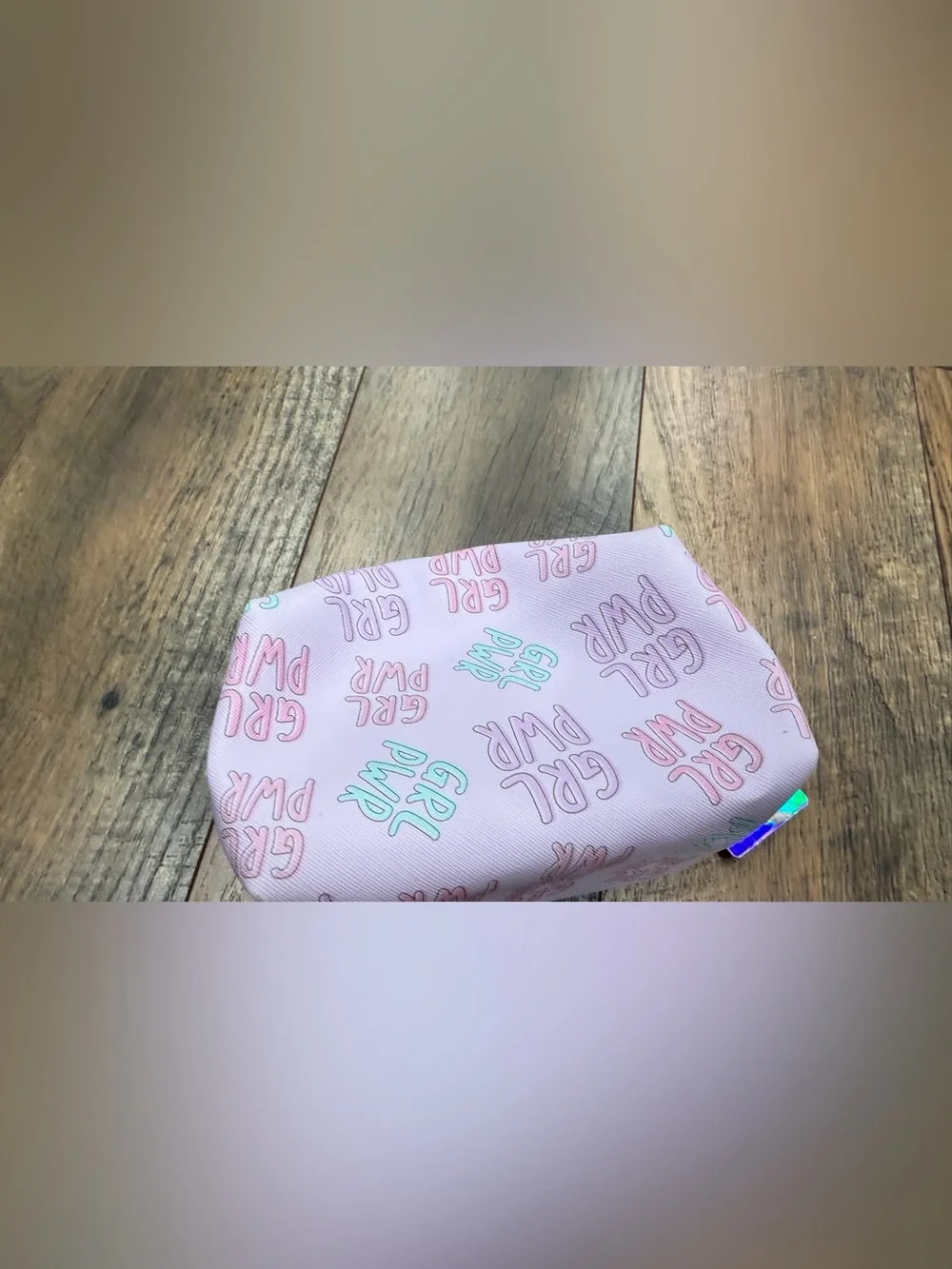 GRL PWR Zipper Cosmetic Makeup Case Travel Bag, Purple Pink, By UnderOneSky, NEW